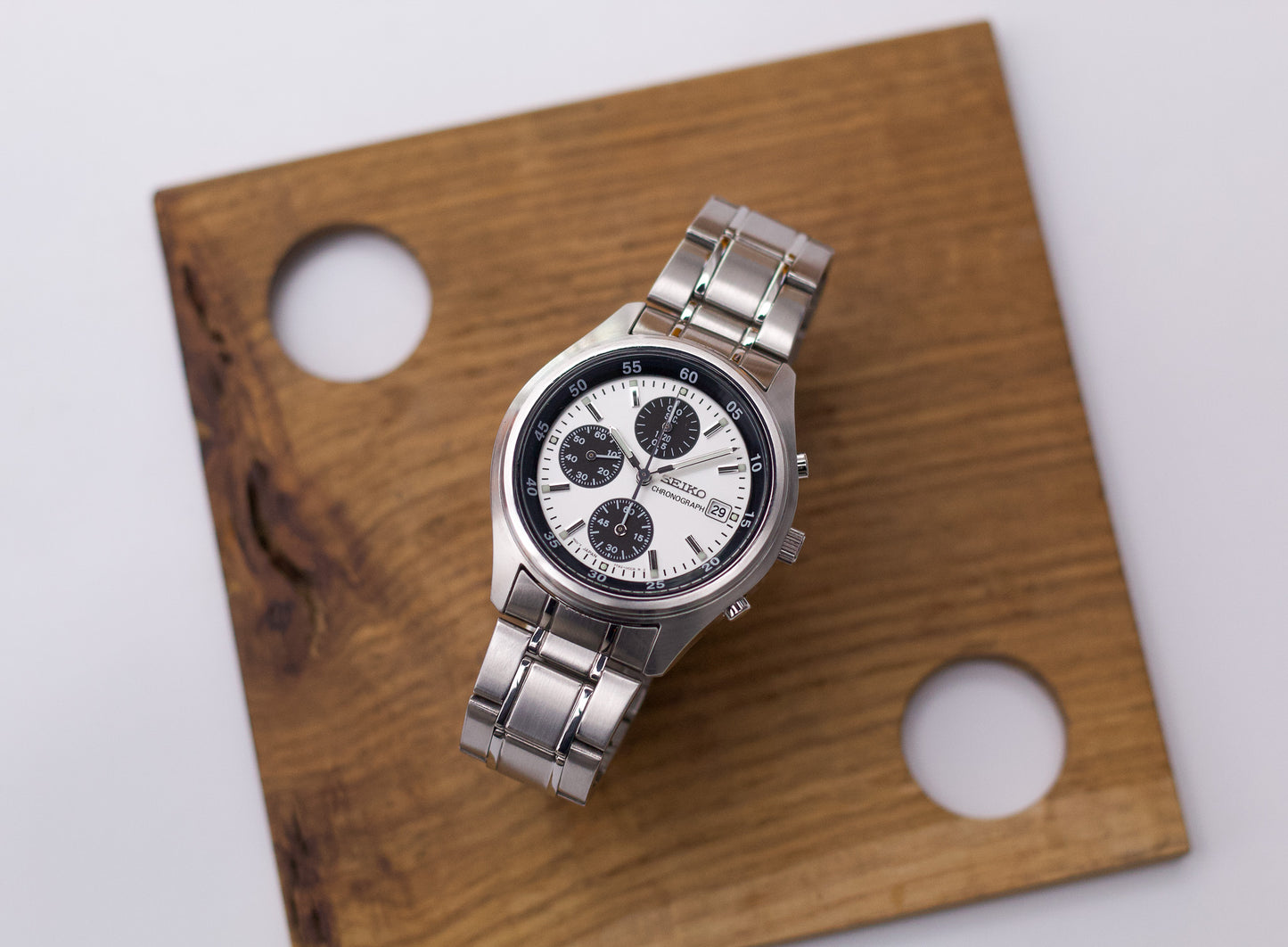 2005 Seiko Quartz Panda Chronograph Men's Wrist-Watch