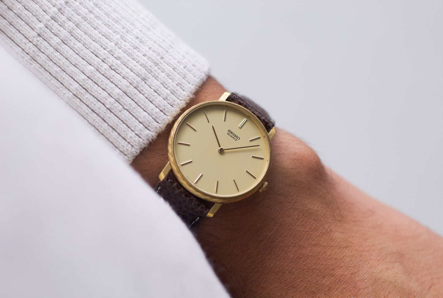 1980 Seiko Quartz Golden Medallion Bezel Men's Wrist-Watch