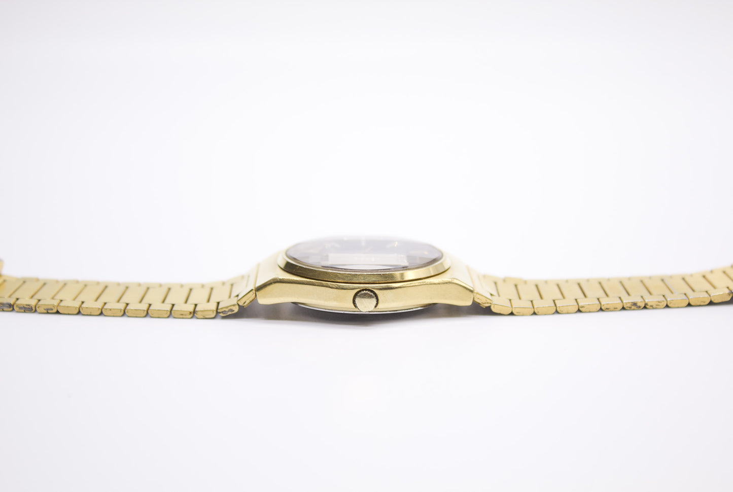 1981 Seiko SQ Chocolate Dial Beveled Crystal Men's Wrist-Watch
