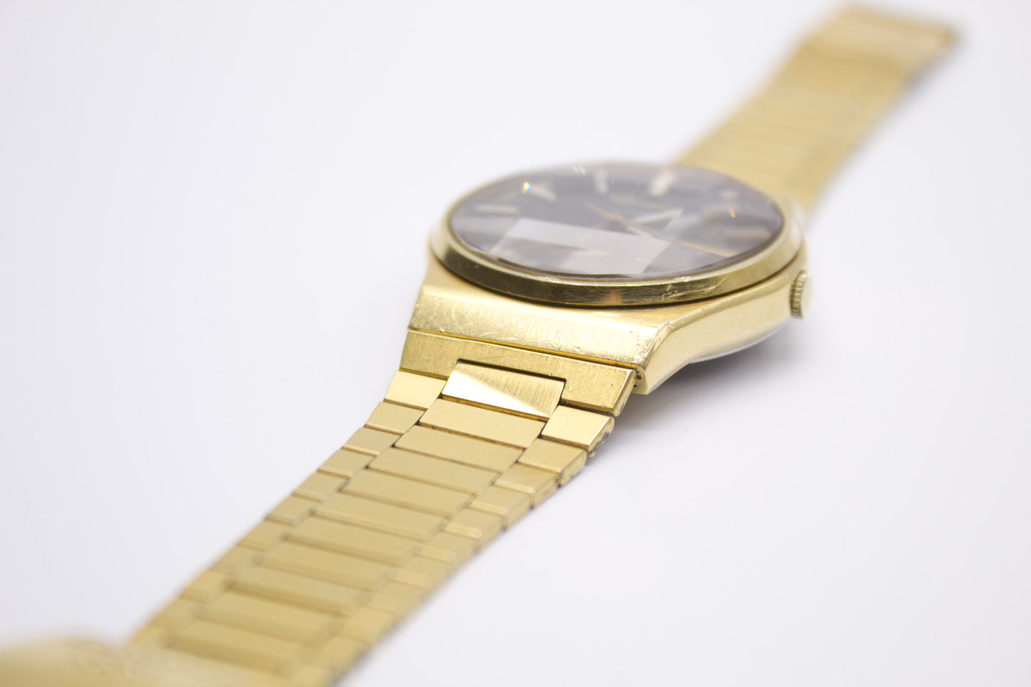 1981 Seiko SQ Chocolate Dial Beveled Crystal Men's Wrist-Watch