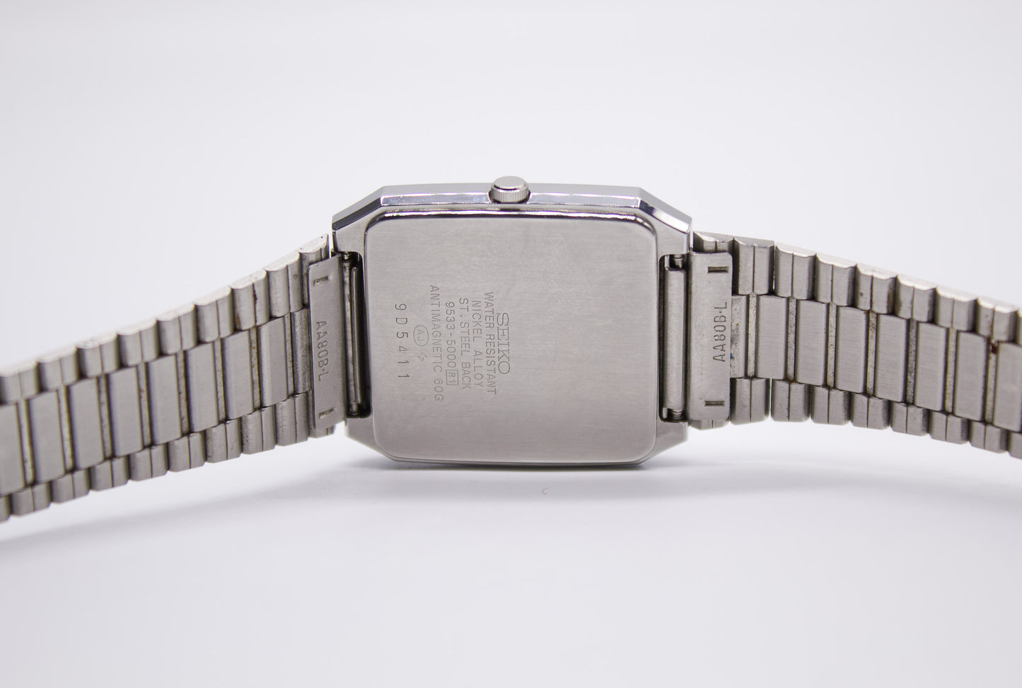 1989 Seiko Majesta Silver Snowflake Dial Men's Tank Wrist-Watch