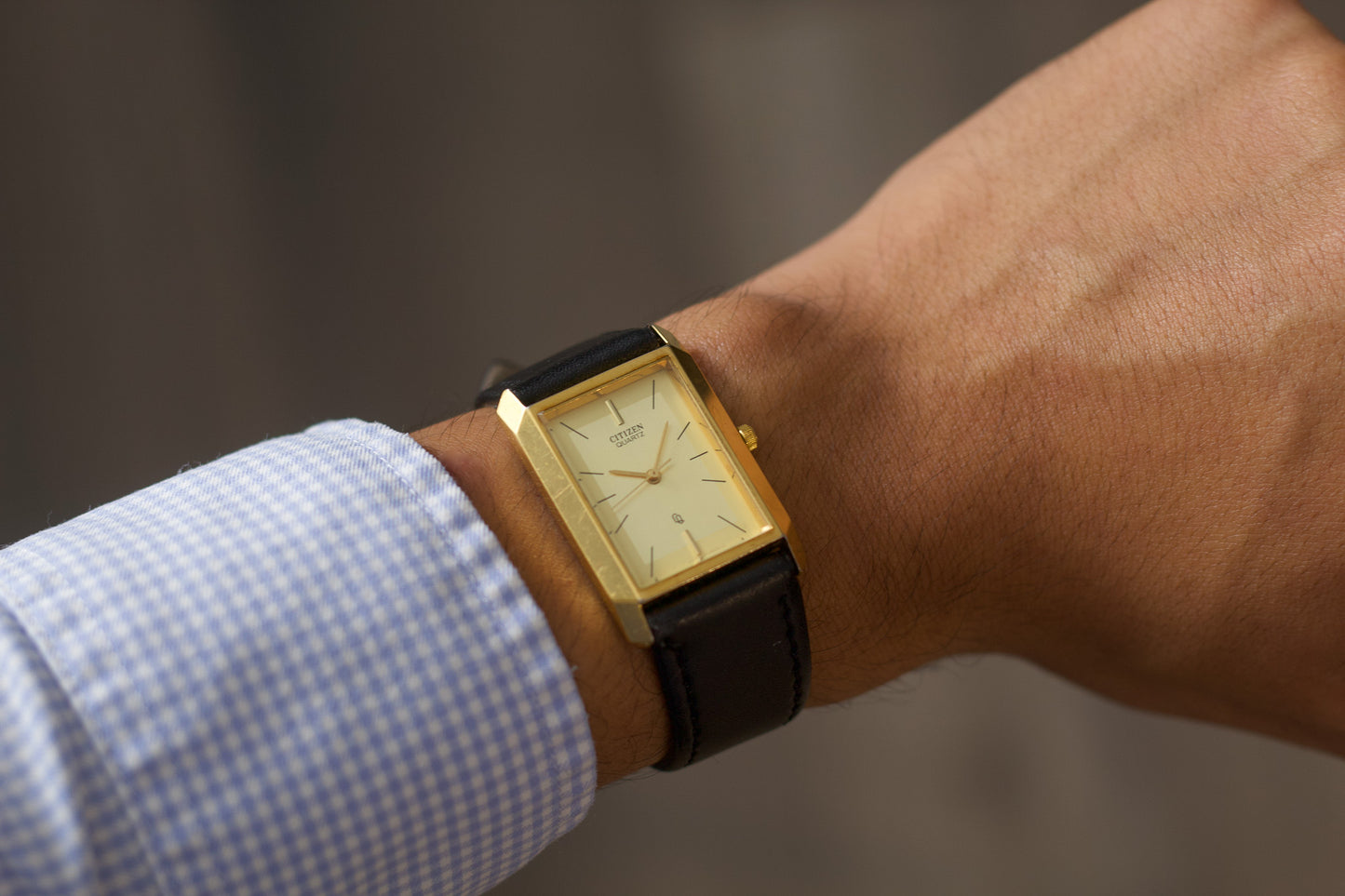 1990s Citizen Golden Tank Men's Wrist-Watch