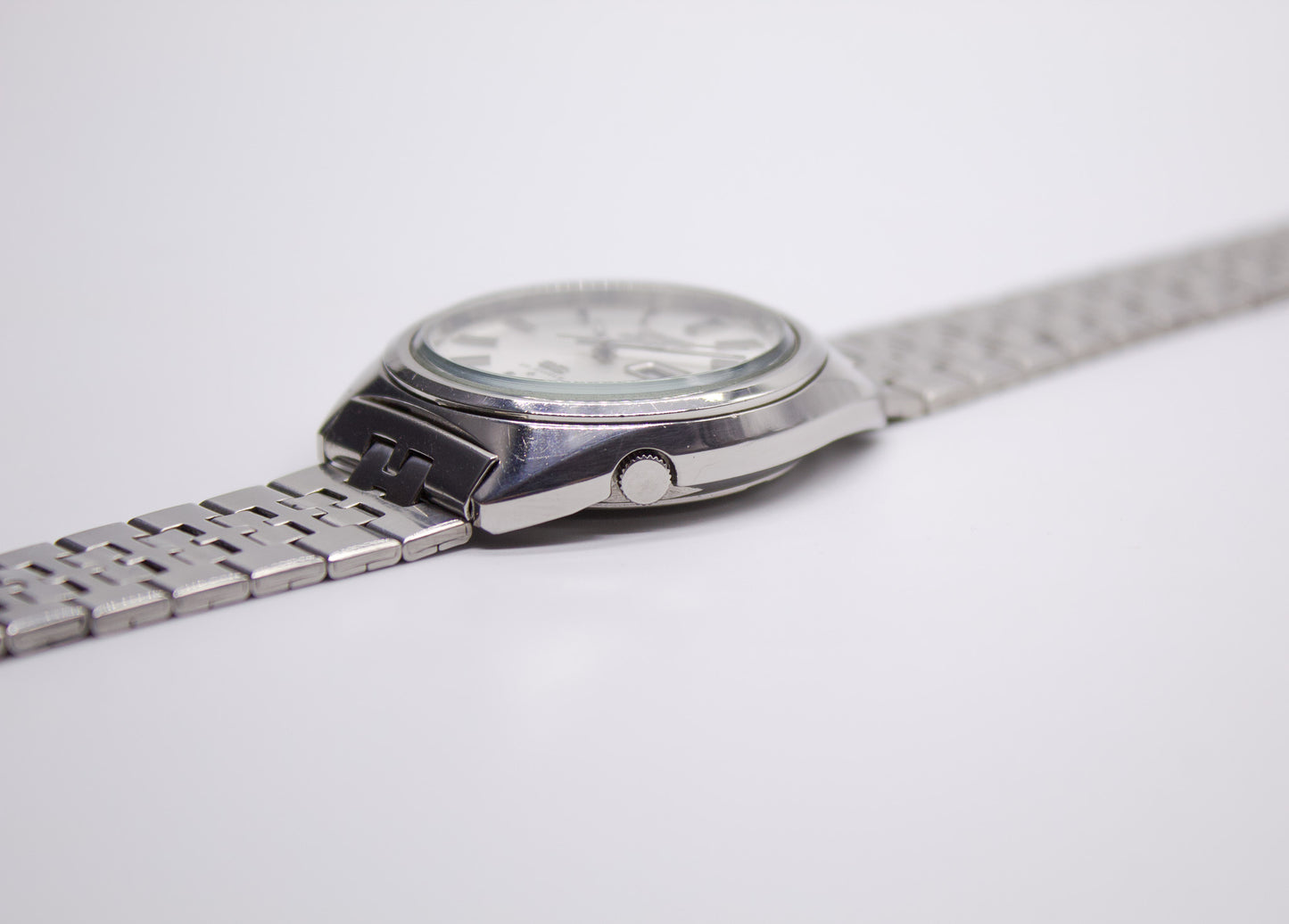 1973 Seiko 5 Actus SS Silver Sunburst Dial Men's Automatic Wrist-Watch