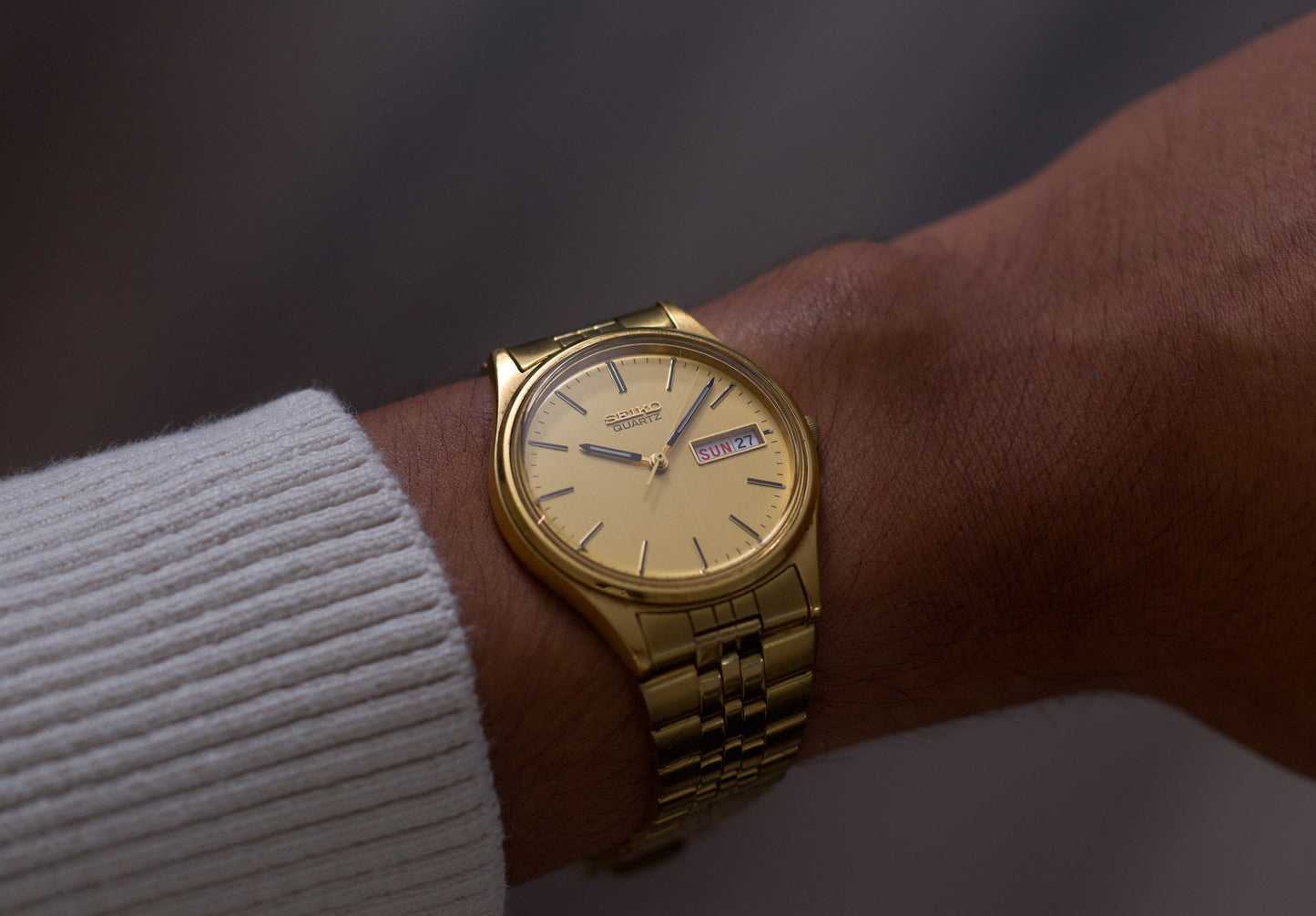 1998 Seiko Quartz Gold Tone Men's Watch W/Box