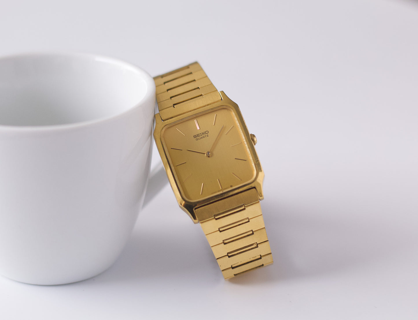 1984 Seiko 'Tank' Quartz Golden Dial Men's Wrist-Watch