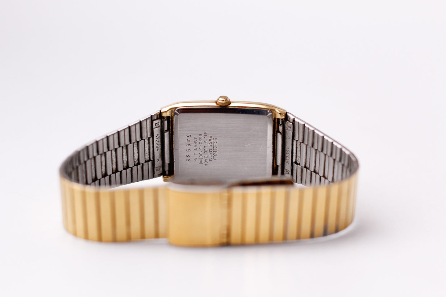 1985 Seiko Quartz Golden Tank Style Men's Wrist Watch