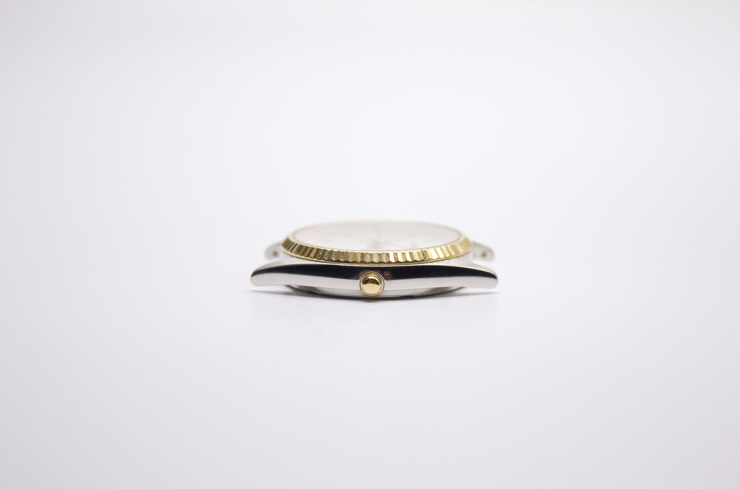 1990s Pulsar 'Day-Date' Silver Sunburst Two Tone Men's Wrist-Watch