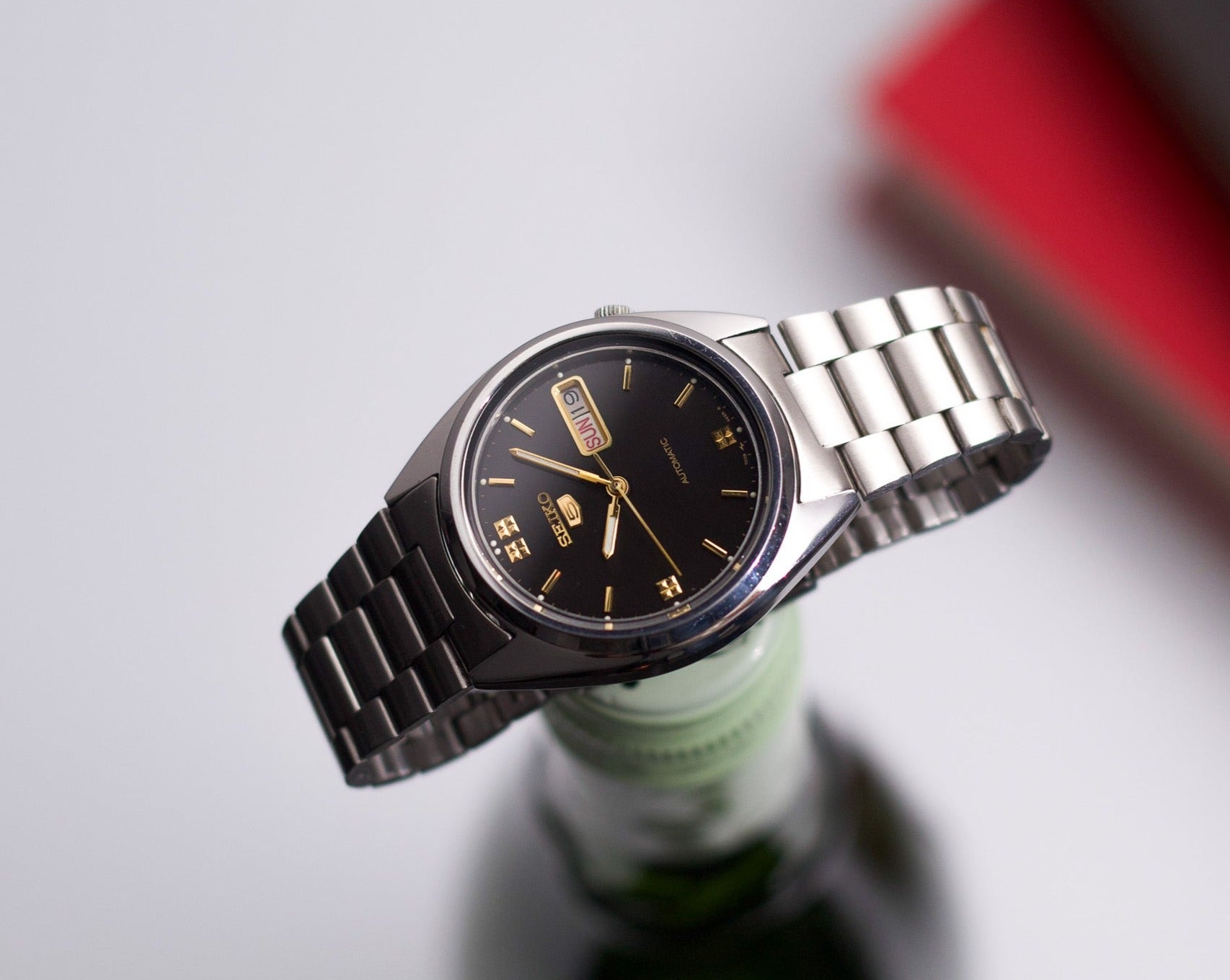 Black Dial Vintage Seiko Automatic 7009 1994 Seiko Deep Gray Dial