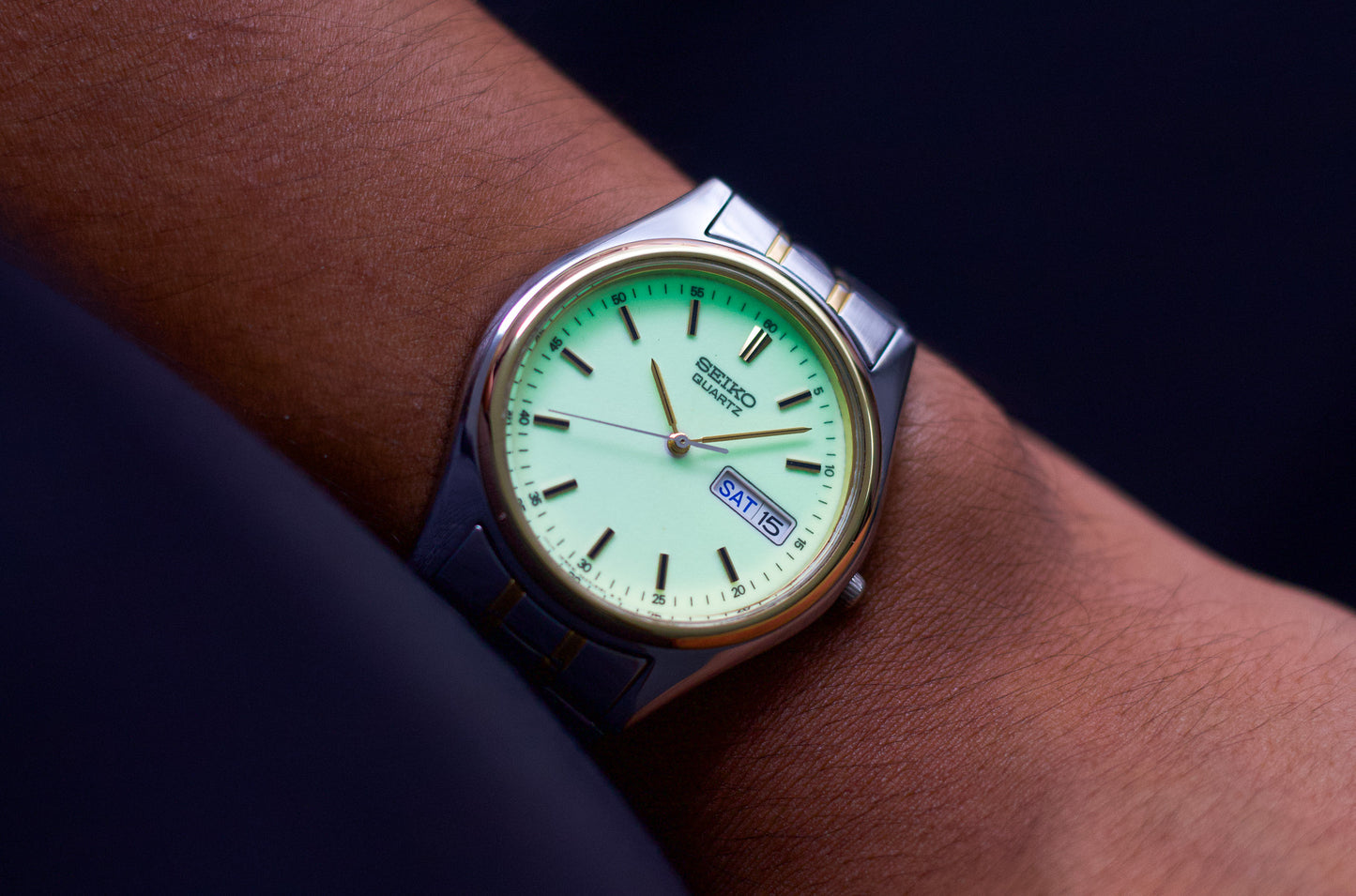 1995 Seiko Quartz 'Flashlight' Two Tone Men's Wrist-Watch