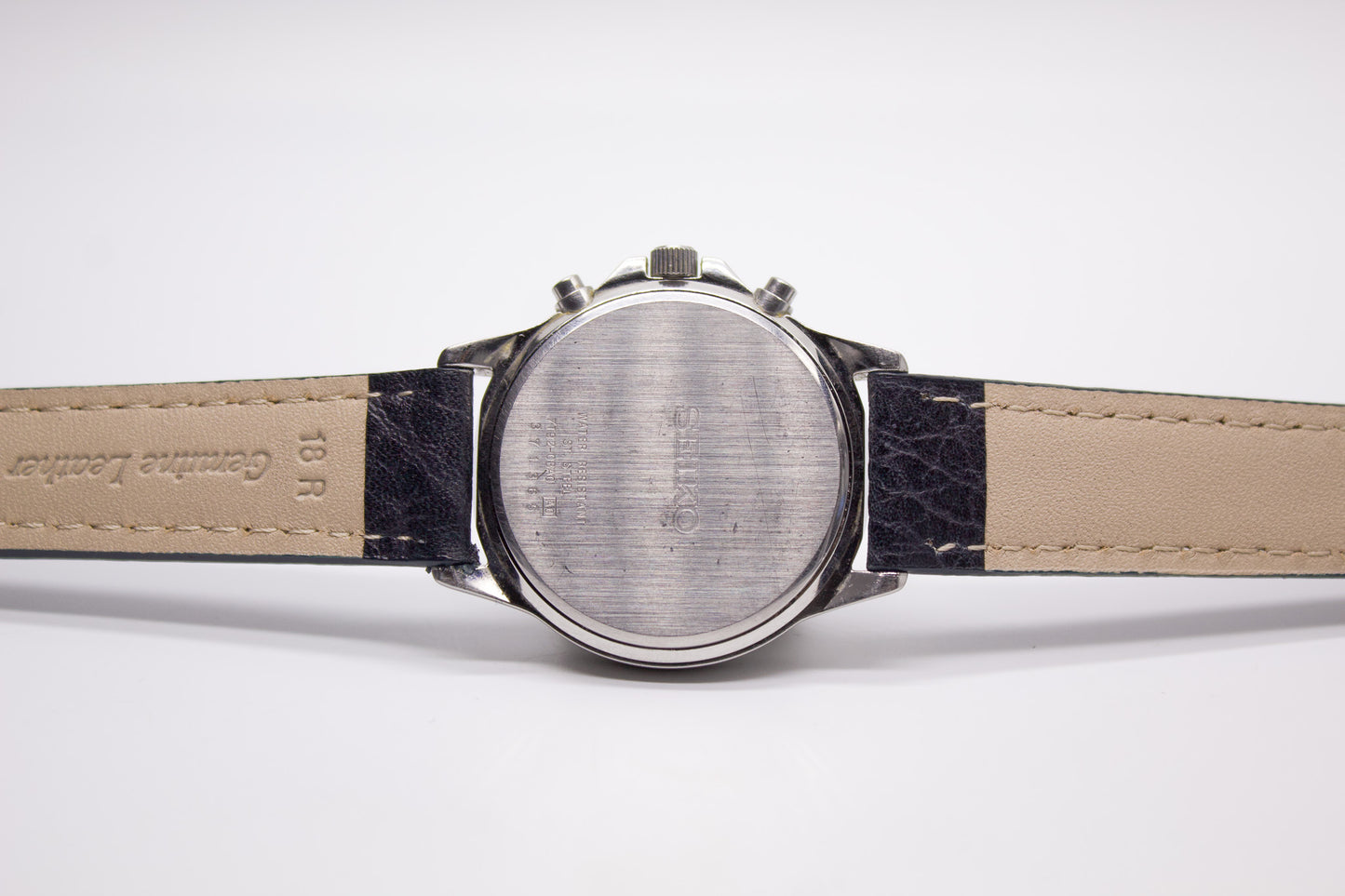 2003 Seiko Quartz Chronograph Gray Sunburst Dial Men's Wrist-Watch