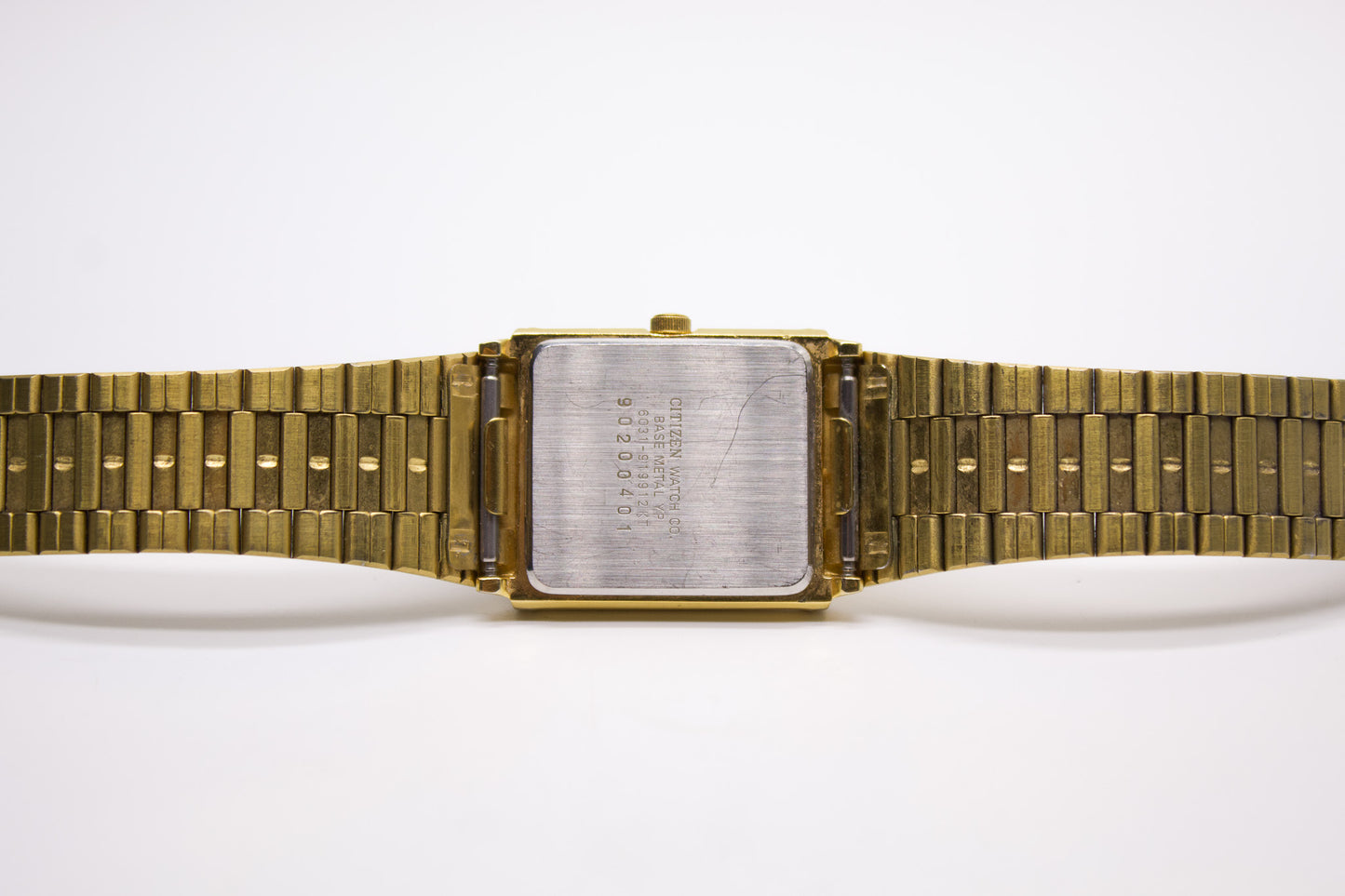 1989 Citizen Quartz Light Golden Dial Tank Men's Wrist-Watch