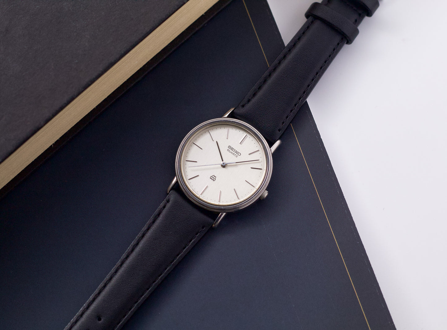 1980 Seiko Twin Quartz Baby Deville Aged Silver Dial Men's Wrist-Watch
