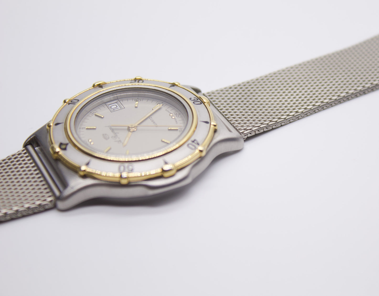 1990s A. Reymond Straight Grain Silver Dial Men's Wrist-Watch