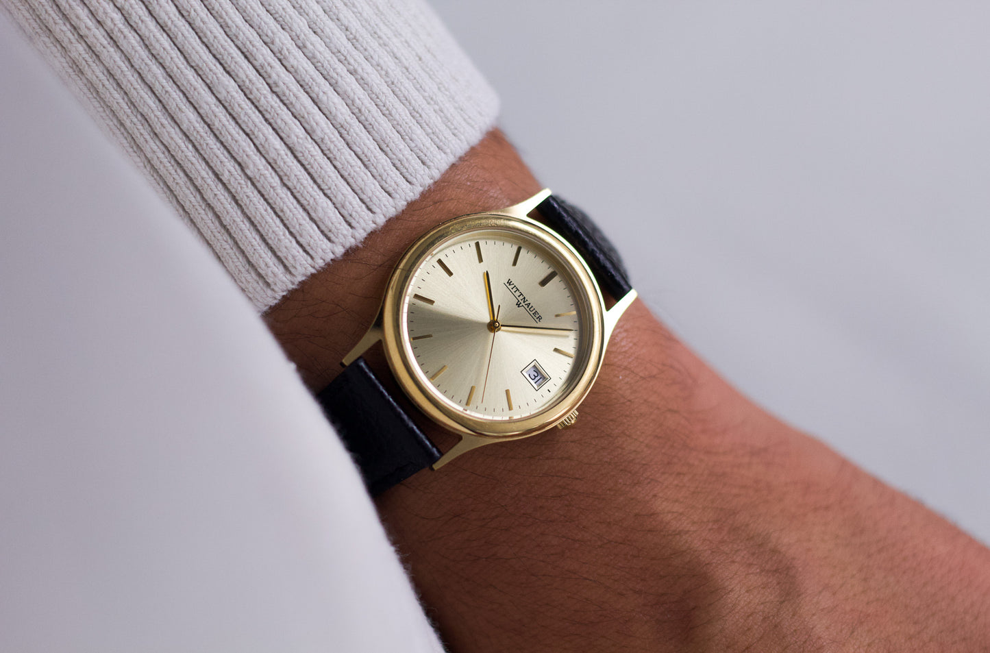1990s Wittnauer Swiss Quartz Gold Toned Men's Wrist-Watch