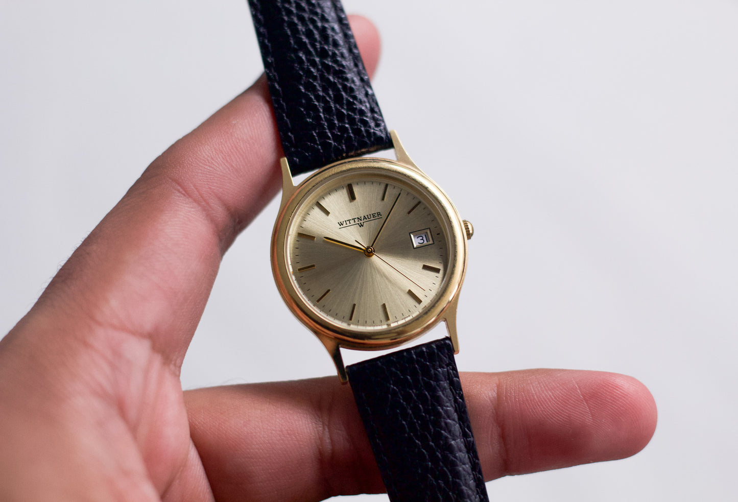 1990s Wittnauer Swiss Quartz Gold Toned Men's Wrist-Watch