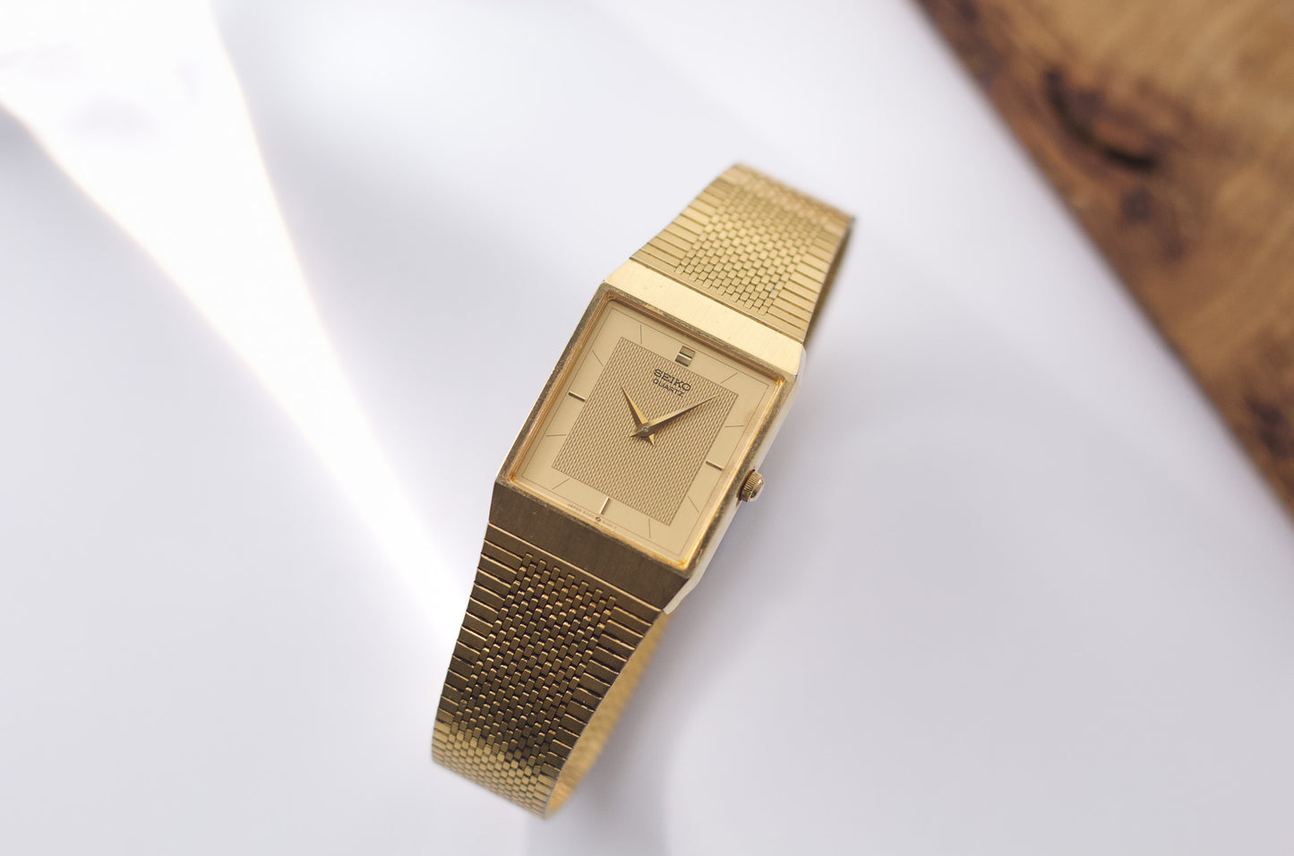 1986 Seiko 'Tank' Gold Toned Men's Wrist-Watch