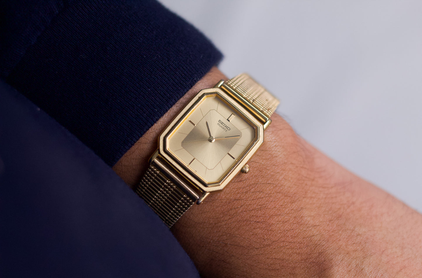1986 Seiko Tank Golden Sunburst Men's Wrist-Watch