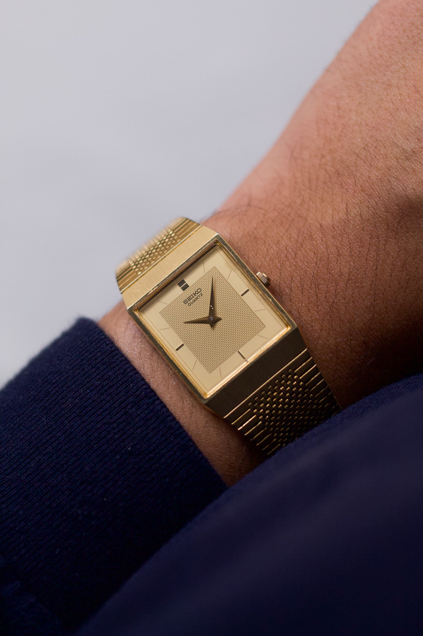 1986 Seiko 'Tank' Gold Toned Men's Wrist-Watch