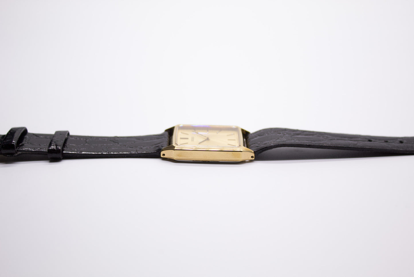 1990s Seiko Tank Golden Sunburst Dial Men's Wrist-Watch