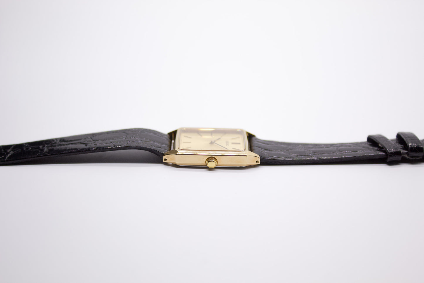 1990s Seiko Tank Golden Sunburst Dial Men's Wrist-Watch