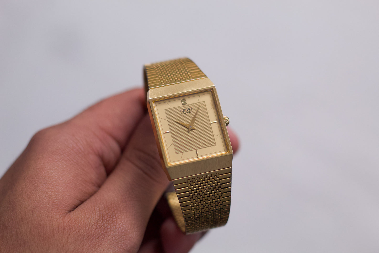 1986 Seiko 'Tank' Gold Toned Men's Wrist-Watch