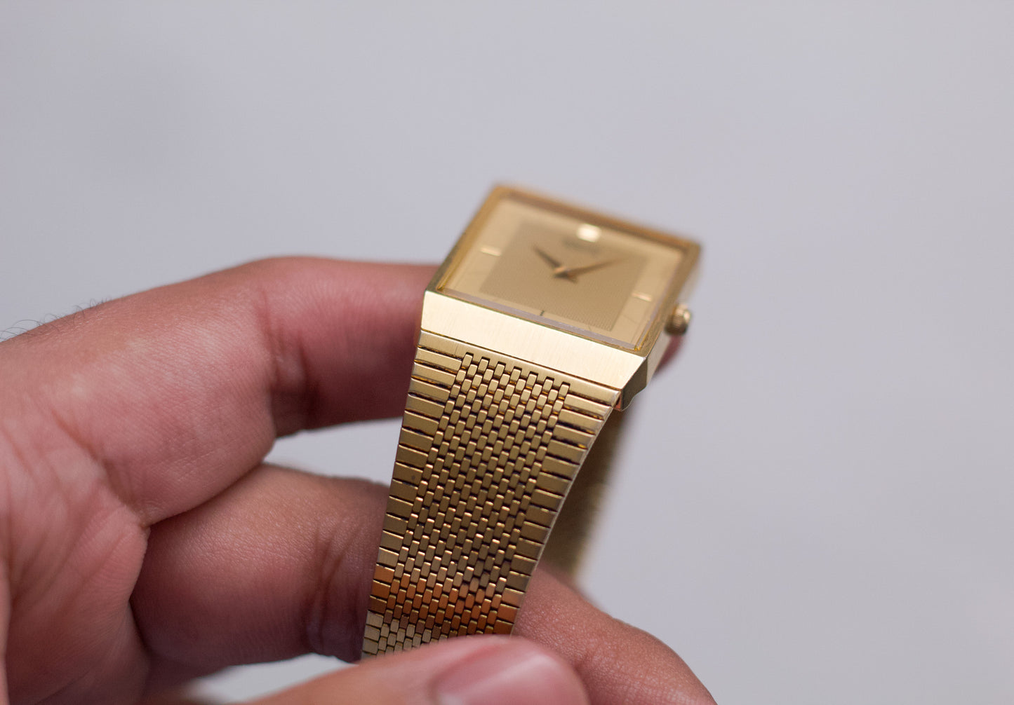 1986 Seiko 'Tank' Gold Toned Men's Wrist-Watch