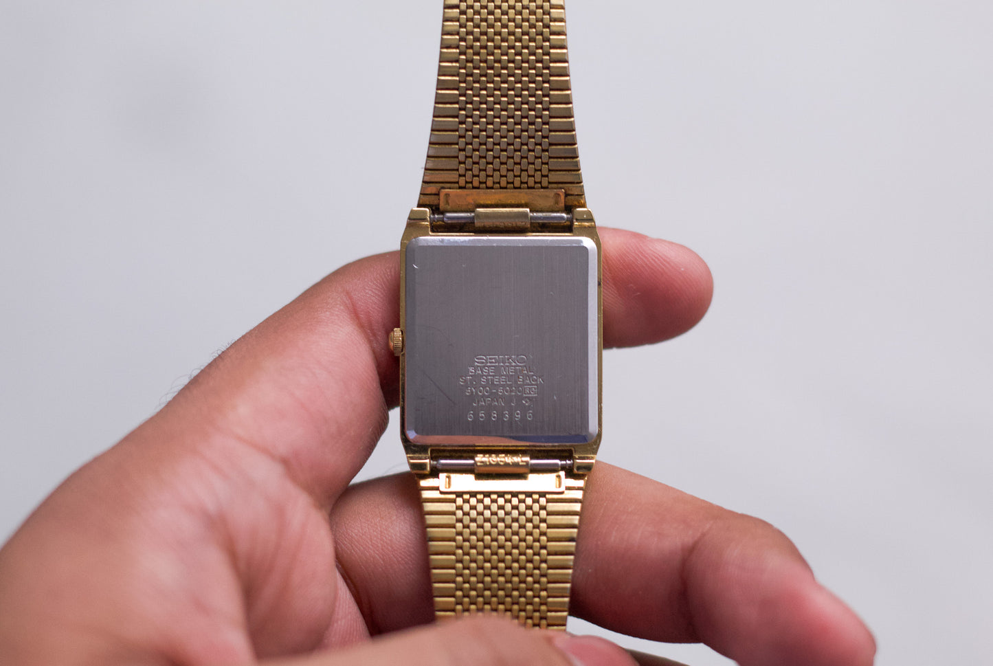 1986 Seiko 'Tank' Gold Toned Men's Wrist-Watch