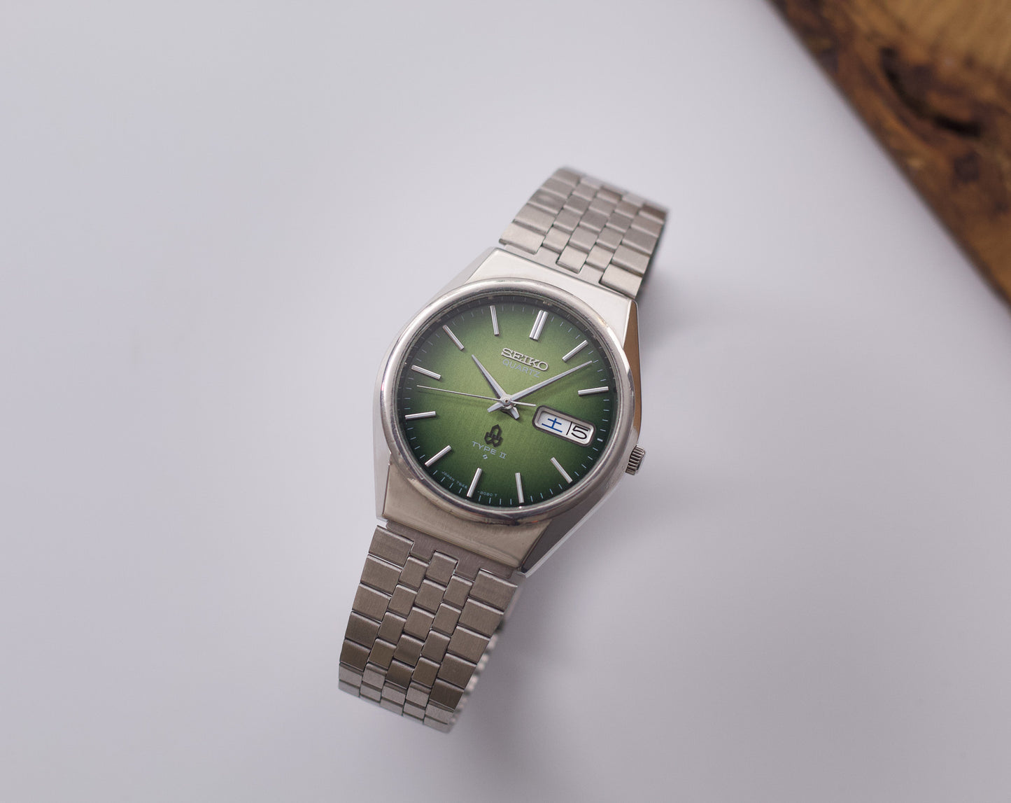 Seiko Type II Emerald Green Sunburst Dial Men's Wrist-Watch