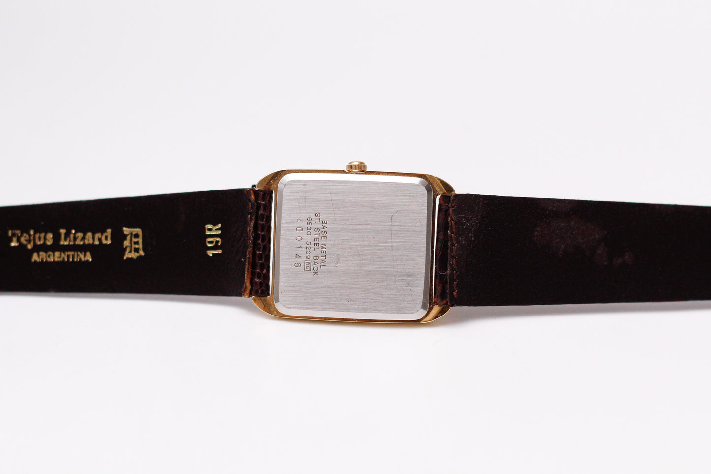 1984 Seiko Quartz Straight Grain Golden Dial Tank Men's Wrist-Watch