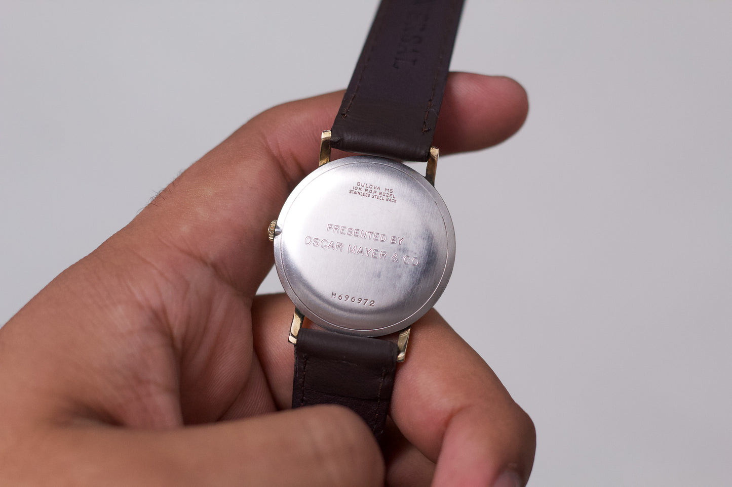 1960s Bulova Mechanical 'Baby Calatrava' Cream White Dial Men's Wrist-Watch