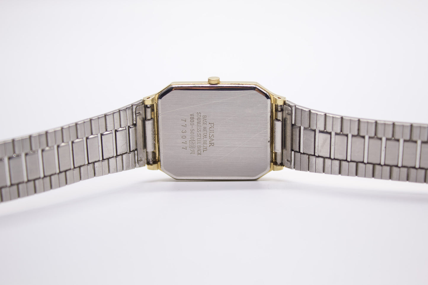 1997 Pulsar 'Tank' Quartz Golden Dial Men's Wrist-Watch