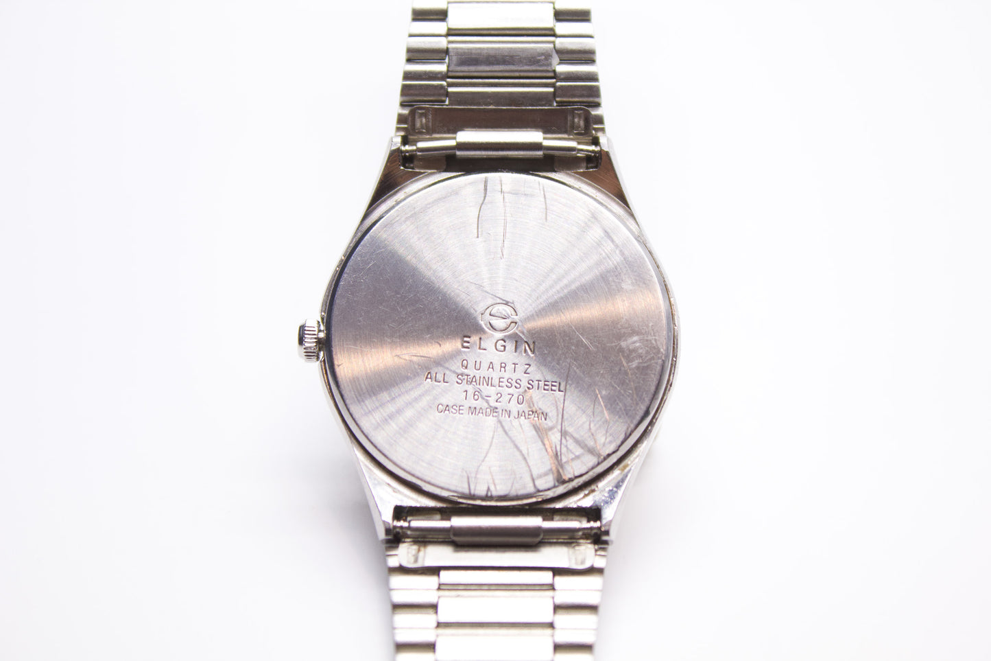 1970s Elgin Two-Tone White Dial Men's Quartz Wrist-Watch