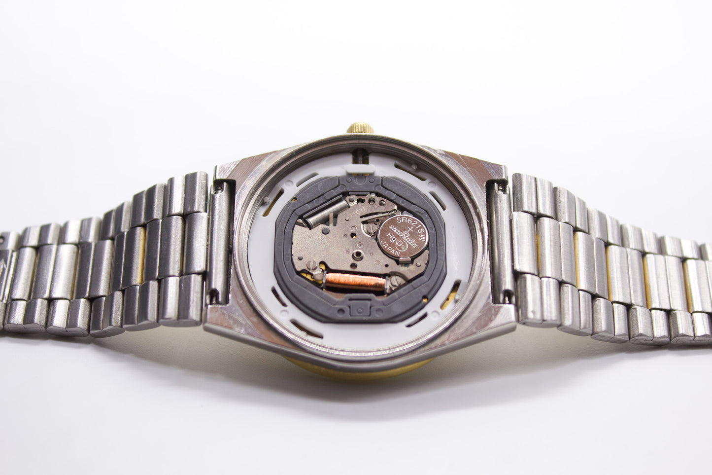1990s Citizen Two Tone Ink Black Dial Men's Quartz Wrist-Watch