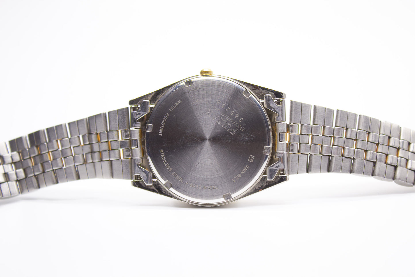 1990s Pulsar Baby 'Day-Date' Inky Black Dial Two Toned Men's Wrist-Watch