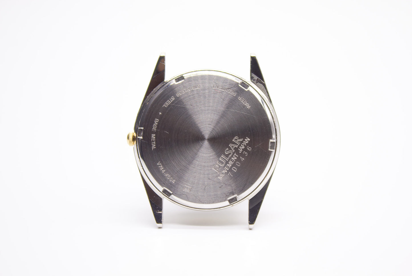 1987 Pulsar 'Baby Presidential' Inky Black Dial Two Tone Men's Wrist-Watch