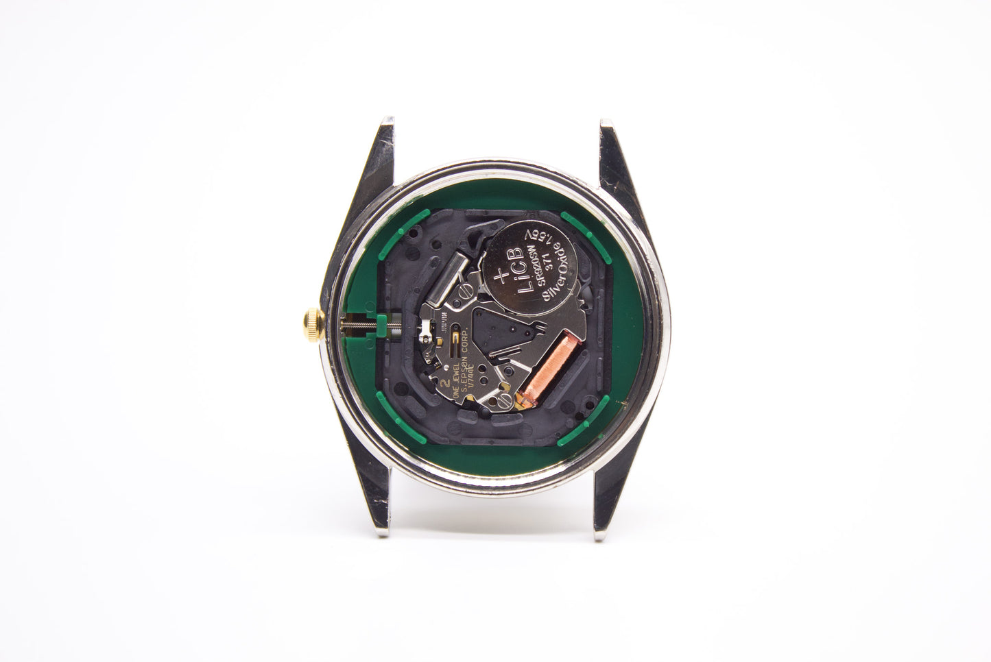 1987 Pulsar 'Baby Presidential' Inky Black Dial Two Tone Men's Wrist-Watch
