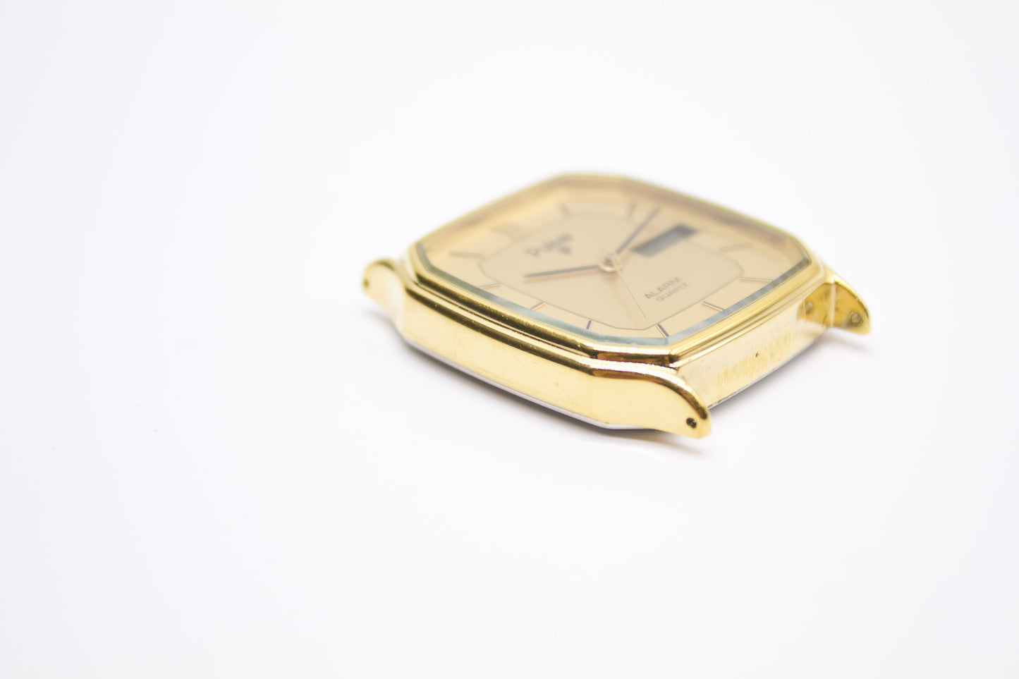 1997 Pulsar Ana-Digi Straight Grain Golden Dial Men's Wrist-Watch