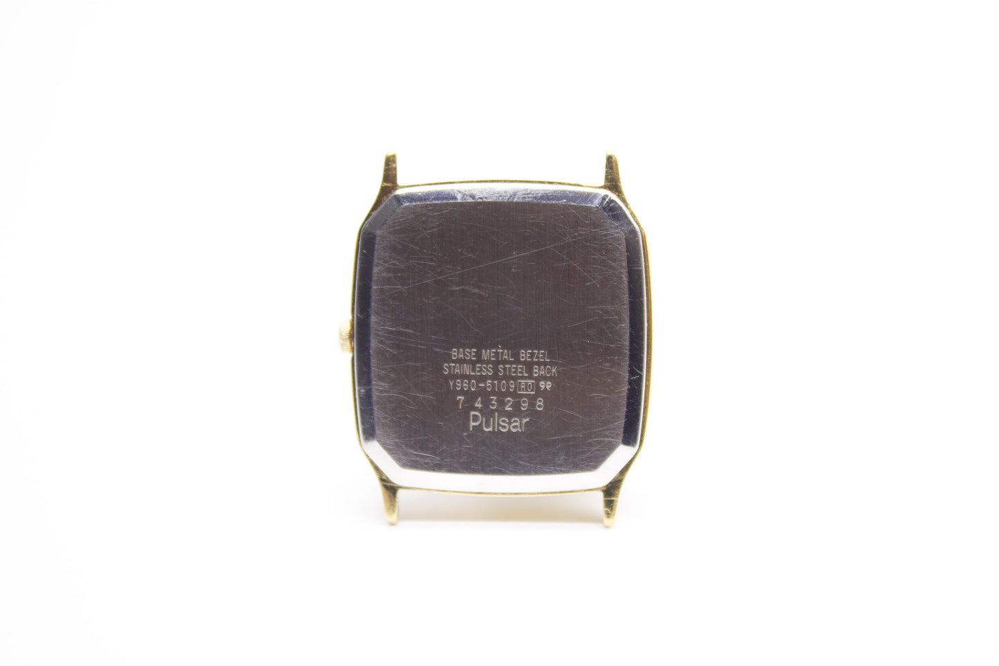 1997 Pulsar Ana-Digi Straight Grain Golden Dial Men's Wrist-Watch