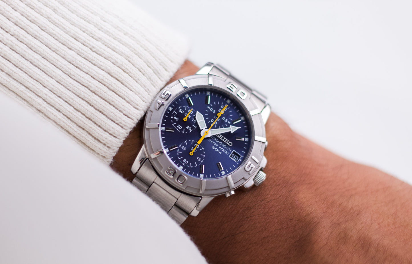 1999 Seiko Marine Blue Dial Chronograph Men's Wrist-Watch