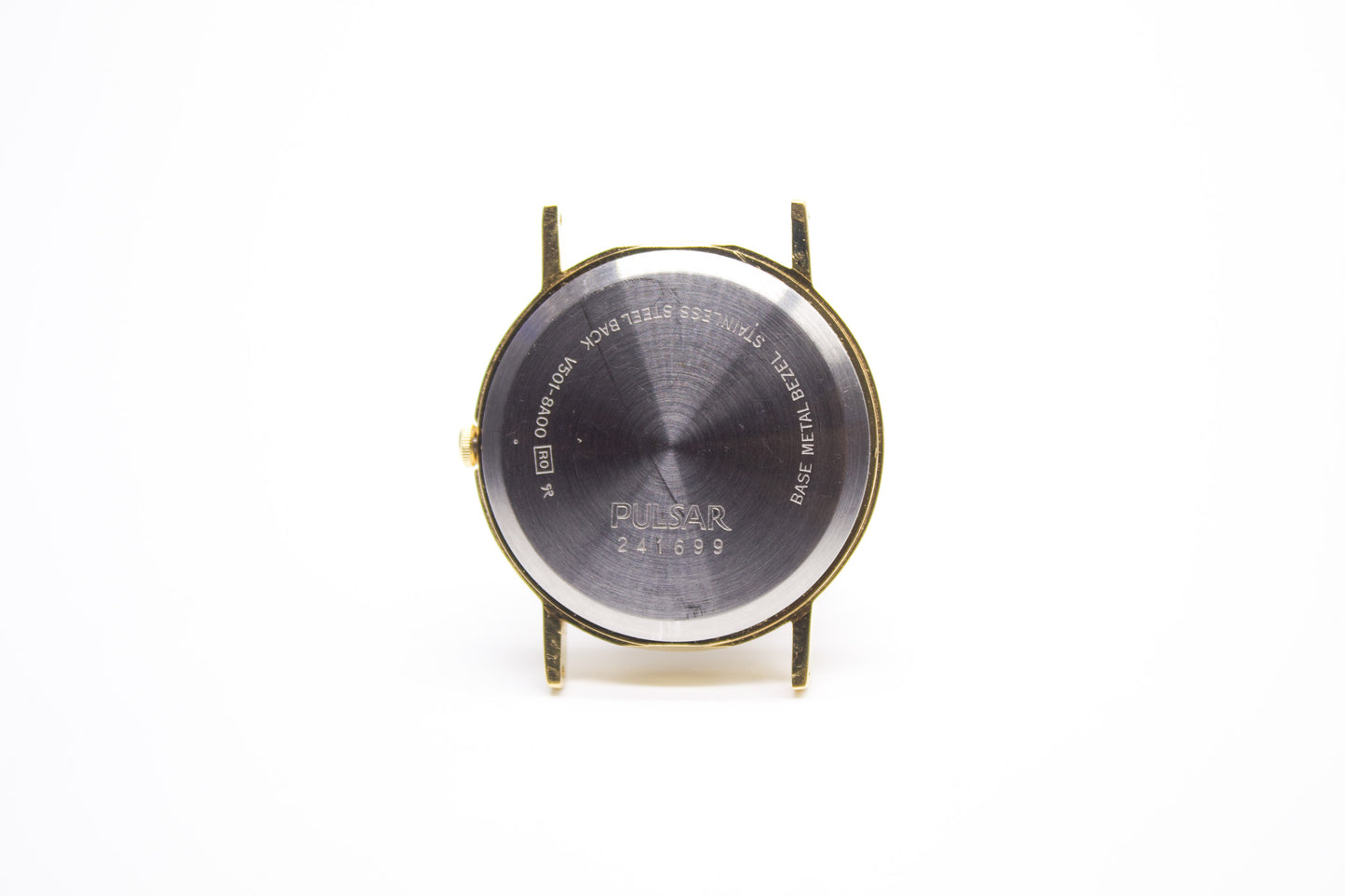2002 Pulsar Quartz Straight Grain Golden Dial Men's Wrist-Watch