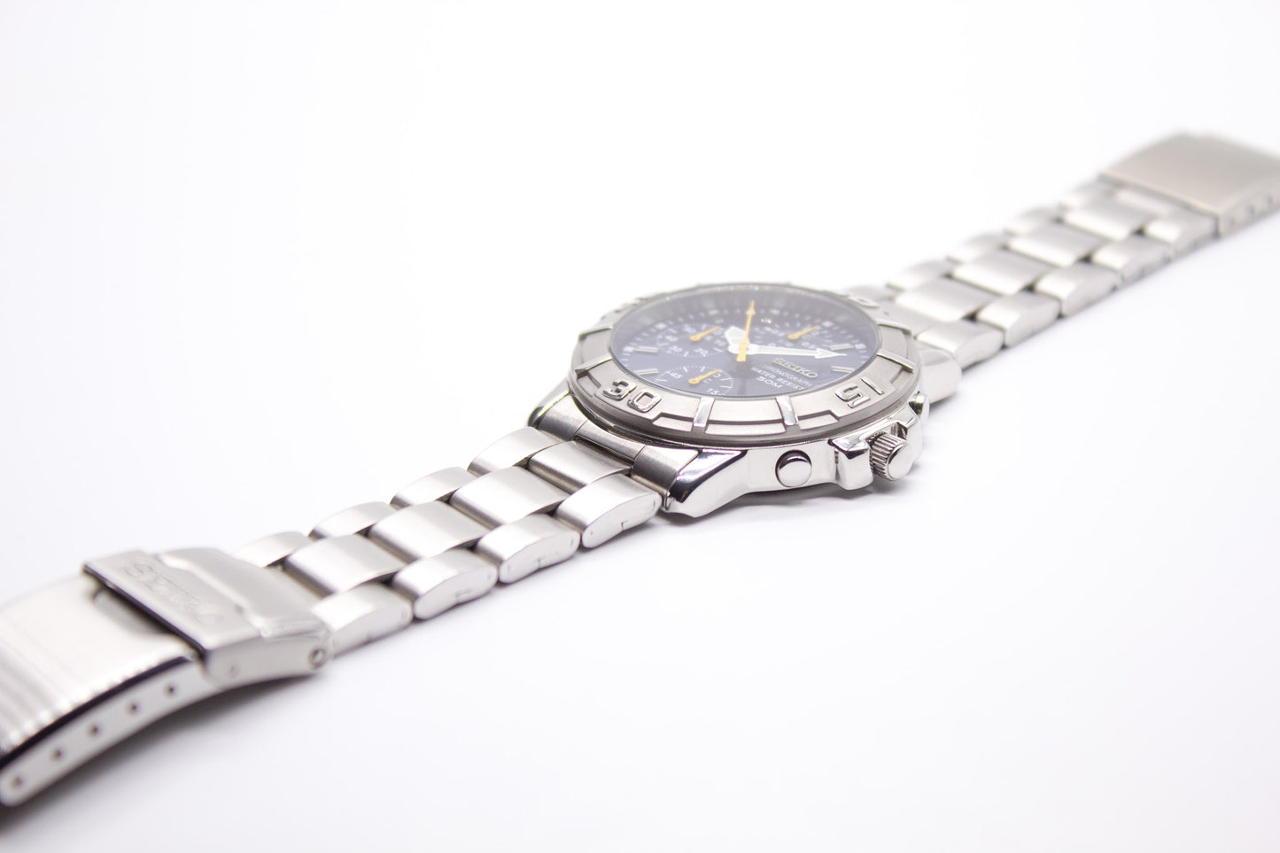 1999 Seiko Marine Blue Dial Chronograph Men's Wrist-Watch