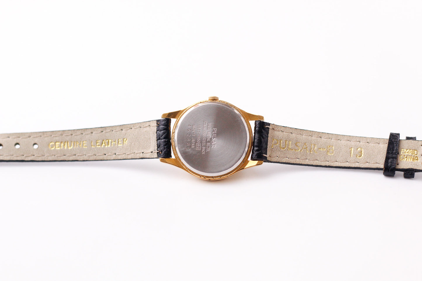 1994 Pulsar Quartz Striped Golden Roman Dial Ladies' Wrist-Watch