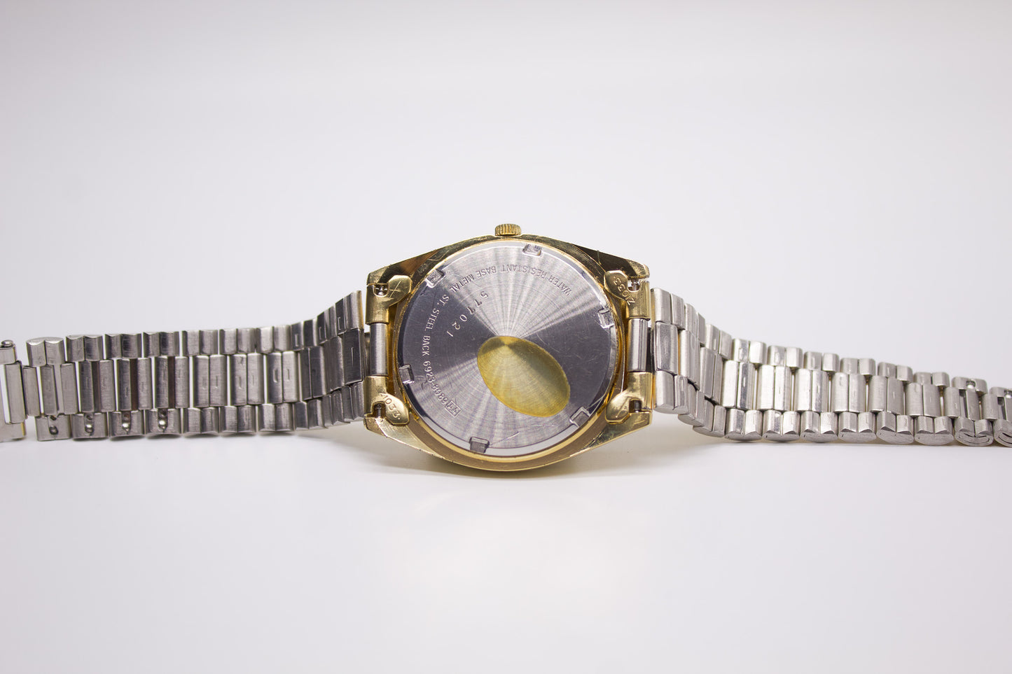 1985 Seiko SQ 'Baby Day-Date' Golden Sunburst Dial Men's Wrist-Watch