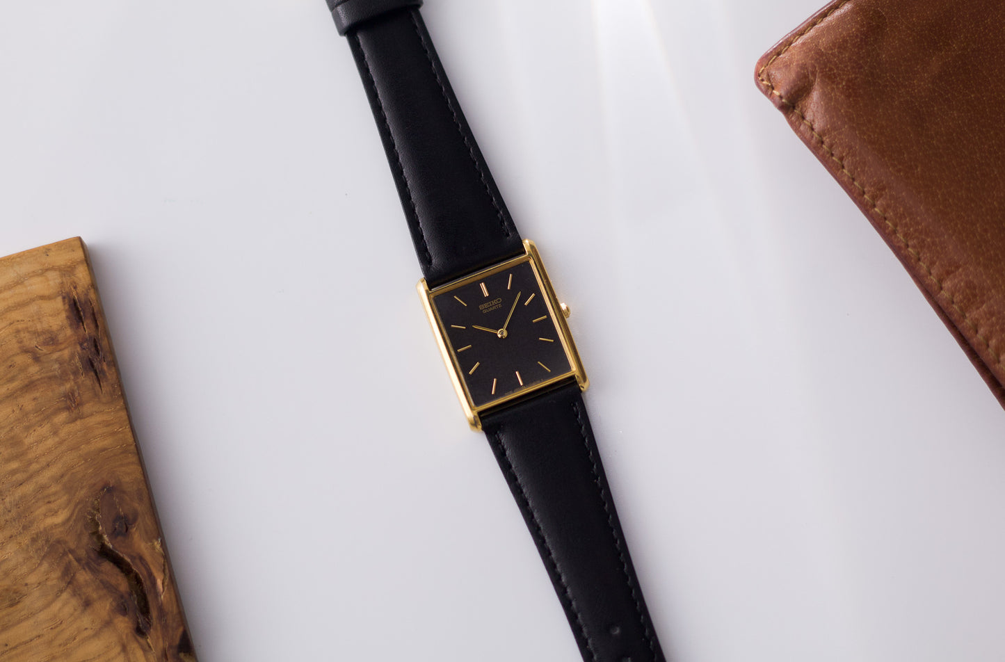 1991 Seiko Quartz Charcoal Dial Golden Dial Men's Wrist-Watch