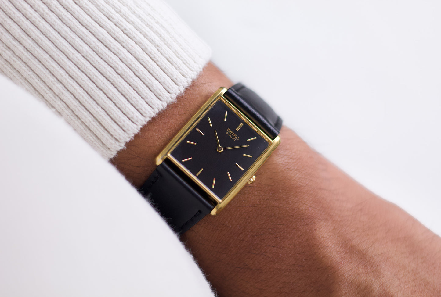 1991 Seiko Quartz Charcoal Dial Golden Dial Men's Wrist-Watch