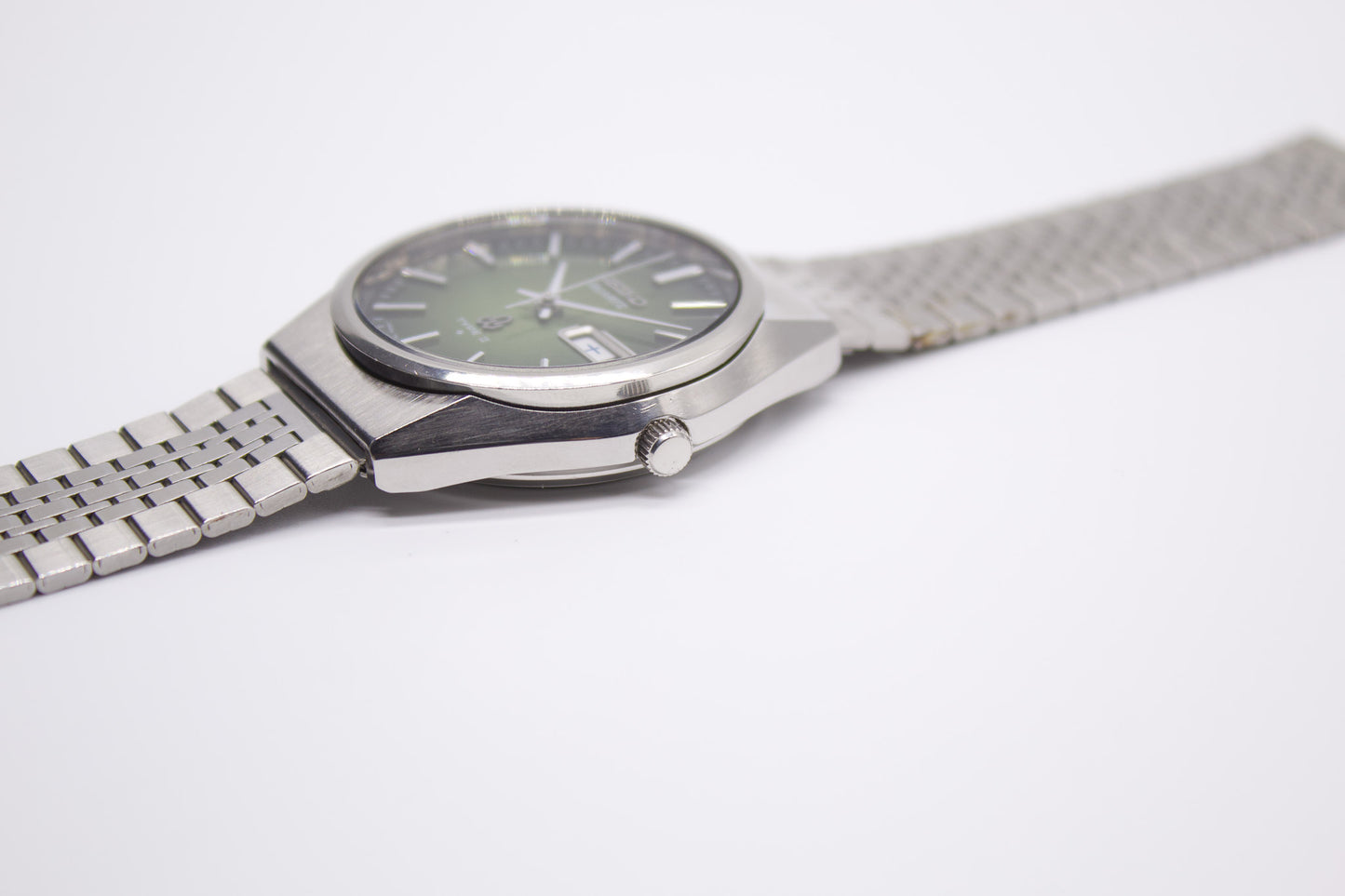 1978 Seiko Type II Emerald Green Sunburst Dial Men's Wrist-Watch
