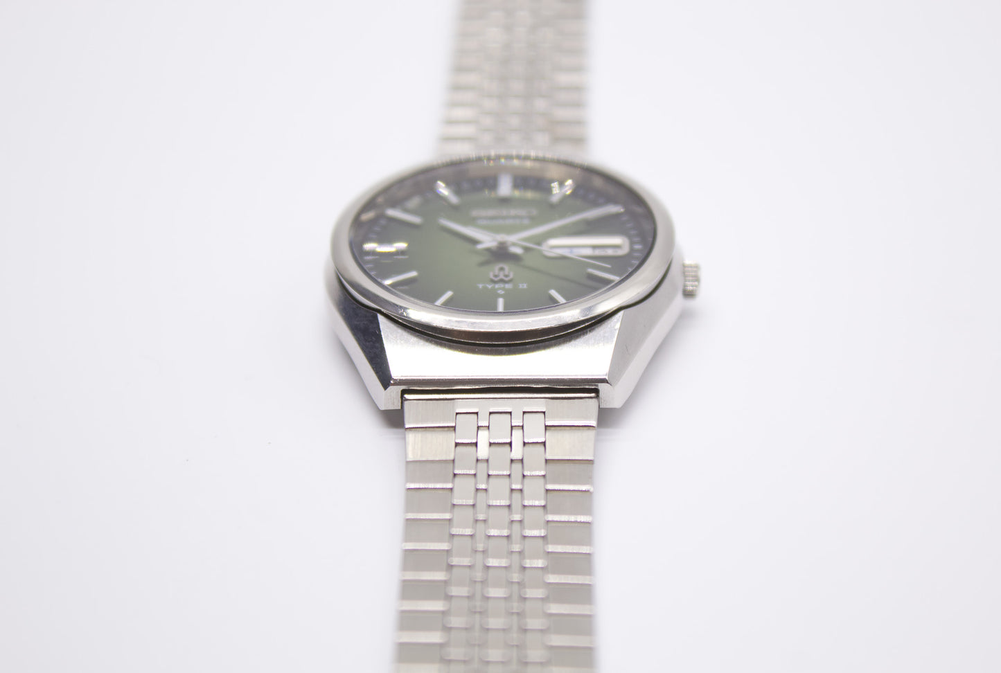 1978 Seiko Type II Emerald Green Sunburst Dial Men's Wrist-Watch