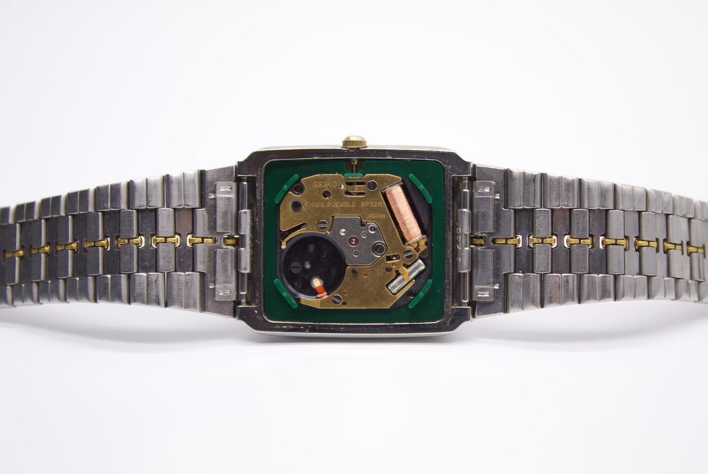1996 Seiko Quartz Two Tone Tank Men's Wrist-Watch