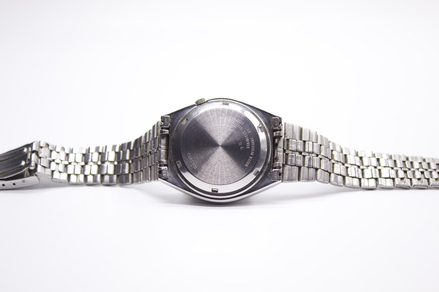1997 Seiko 5 Striped Deep Gray Dial Men's Wrist-Watch