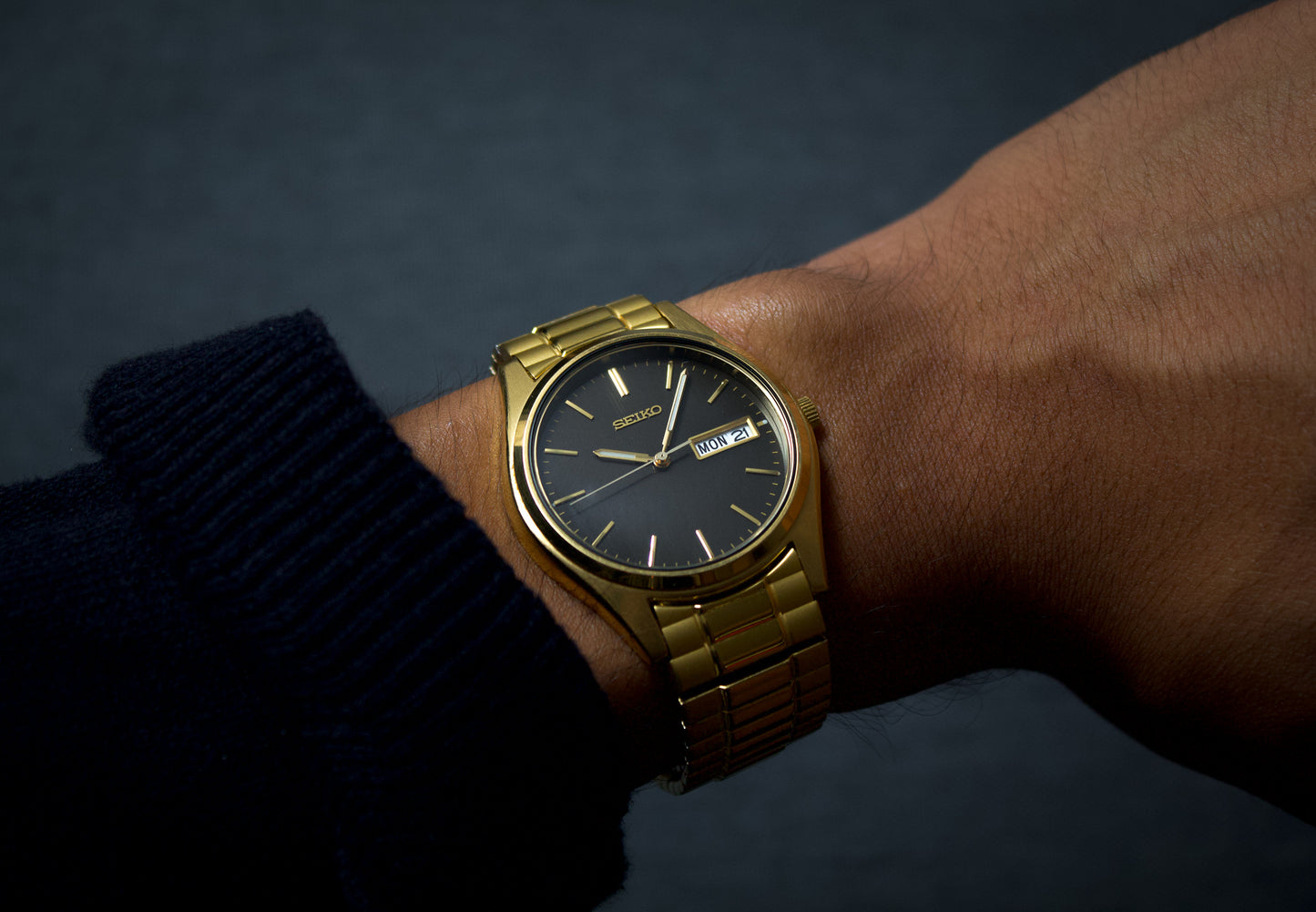 1994 Seiko Gold Toned Quartz Men's Wrist-Watch With Box/Papers